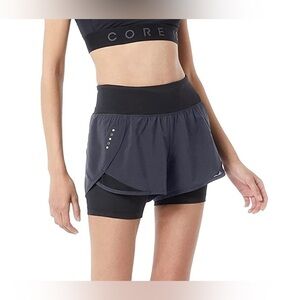 CORE 10 Women's Standard-Fit Knit Waistband 2-in-1 Woven Running Short